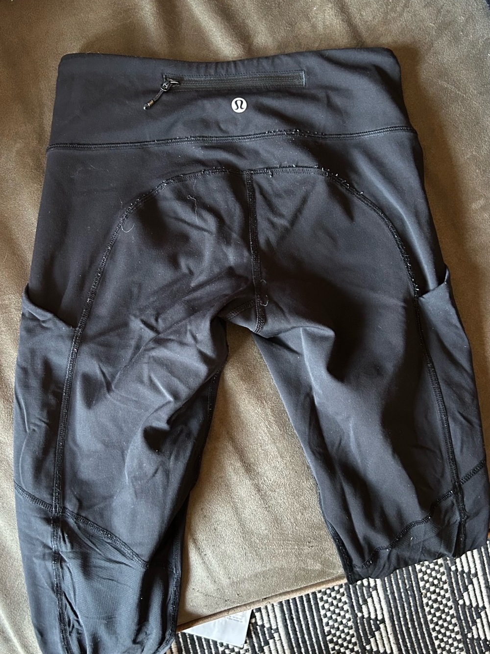 lululemon athletica Black Leggings with Back Zip Pocket